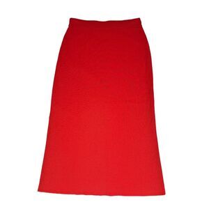 Gispa Red Knit Side Slit Midi Skirt size 6